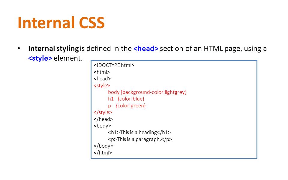 Internal CSS CodeBridePlus